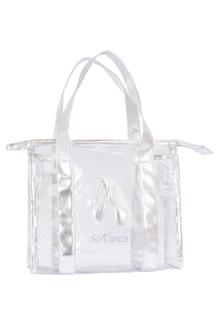 clear glitter tote bolsa